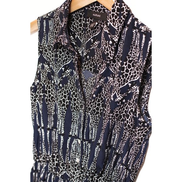 ALFANI GIRAFFE NAVY DRESS - Picture 6 of 6